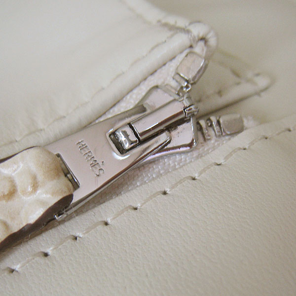 High Quality Fake Hermes Birkin 35CM Crocodile Head Veins Leather Bag Cream 6089 - Click Image to Close